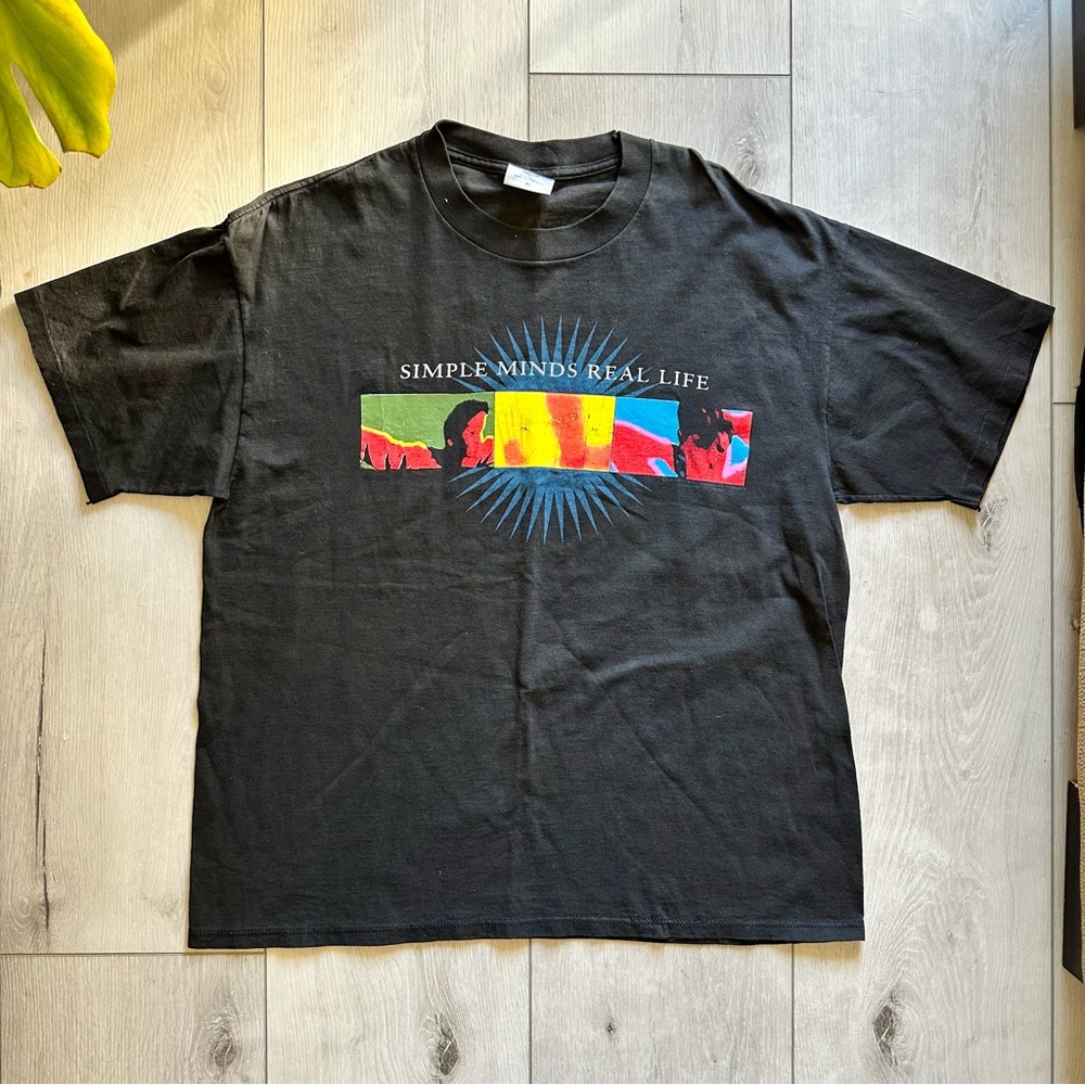 Vintage 1991 Simple Minds Real Life Tour Graphic Tee - Size XL